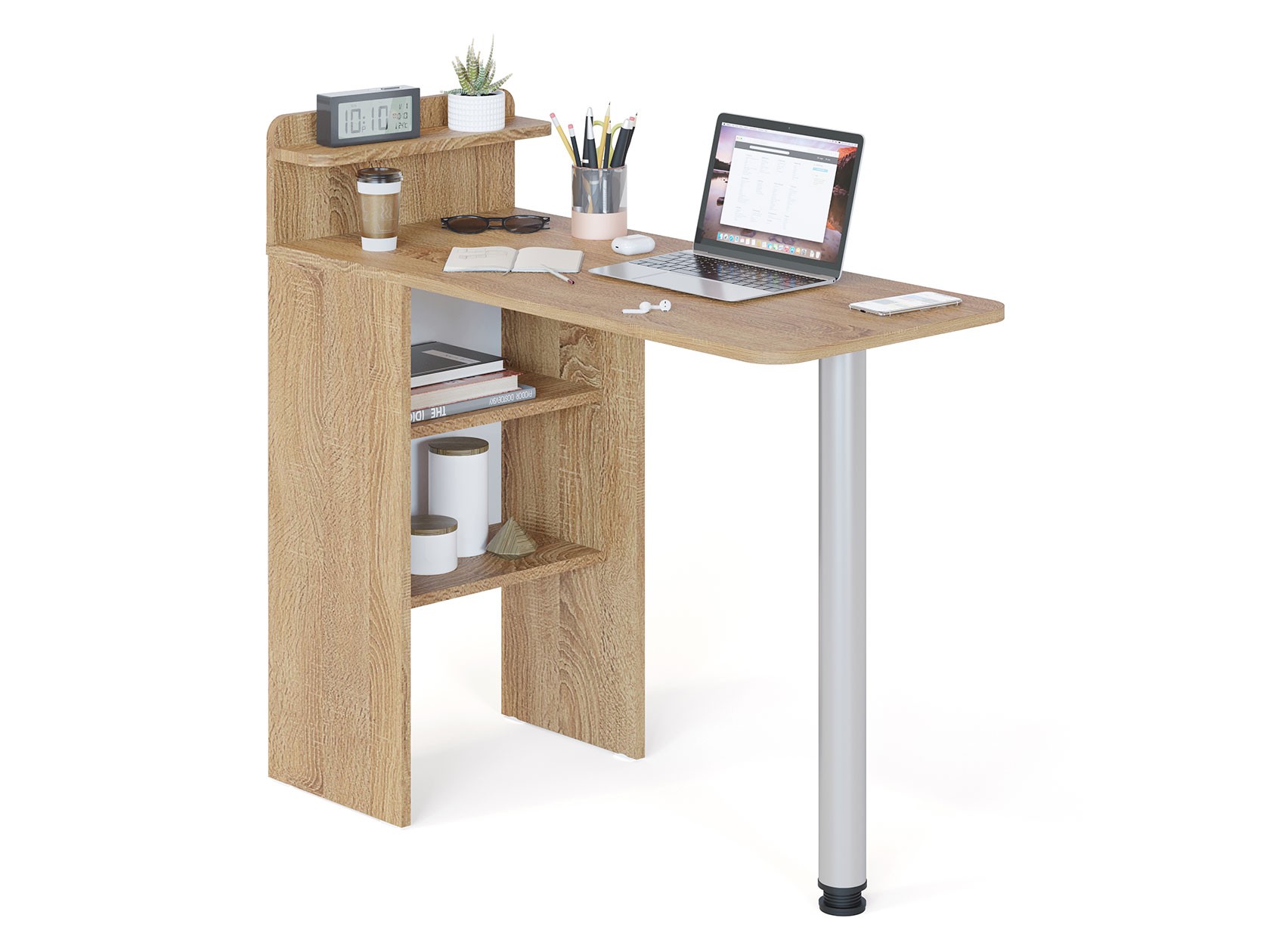 Corner desk shop with wheels